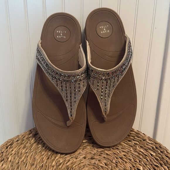 Kelly & Katie Women's Brown Vosne Wedge Sandal - 8.5 - Excellent Condition - Picture 8 of 9